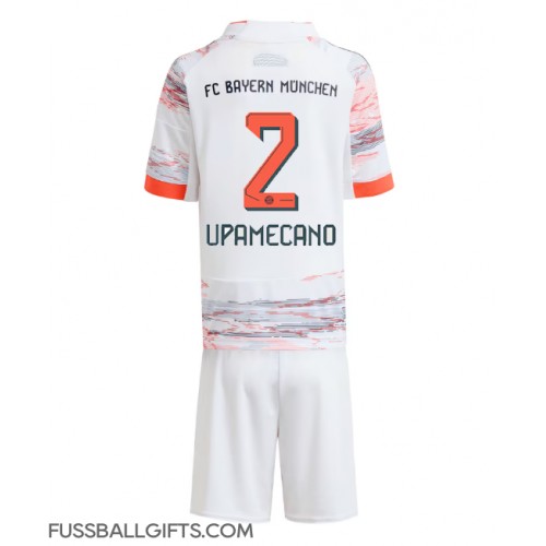 Bayern Munich Dayot Upamecano #2 Fußballbekleidung Auswärtstrikot Kinder 2025-26 Kurzarm (+ kurze hosen)